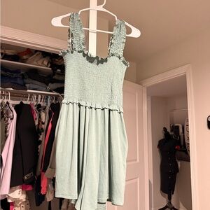 Mint Green Smocked Dress